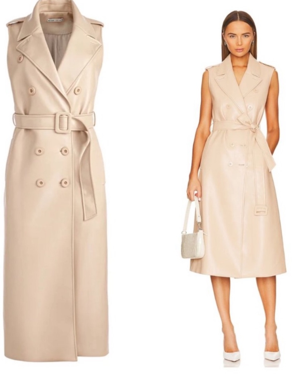 New Alice and Olivia Conan vegan leather vest/dress